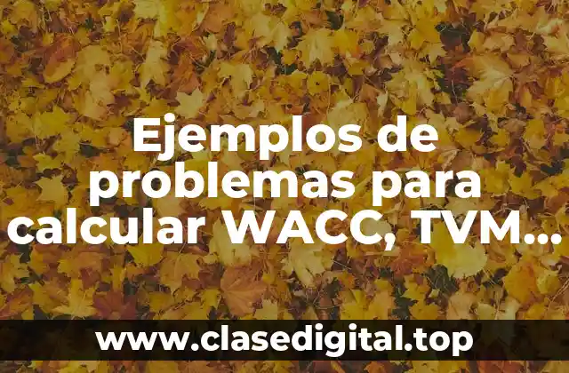 Ejemplos de problemas para calcular WACC, TVM, CAPM