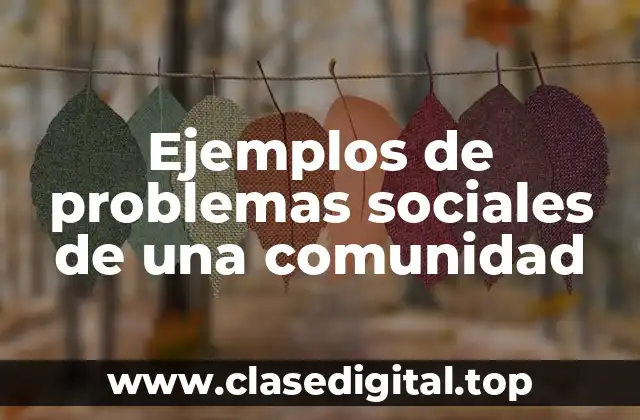 Ejemplos de problemas sociales de una comunidad