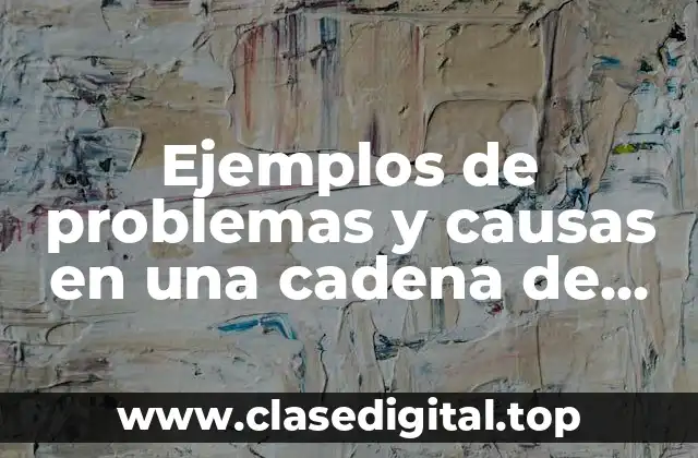 Ejemplos de problemas y causas en una cadena de suministro