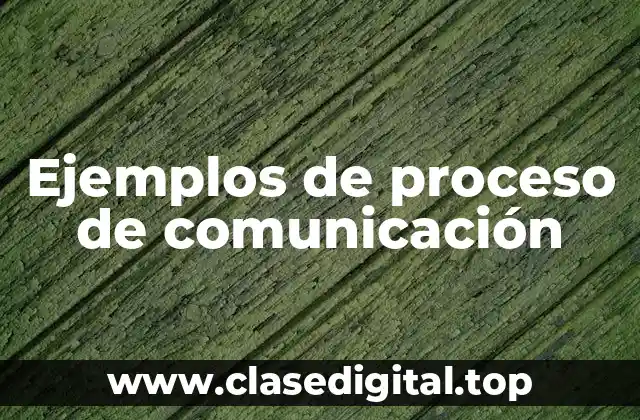 Ejemplos de proceso de comunicación