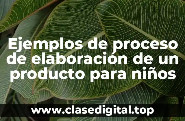 Ejemplos de proceso de elaboración de un producto para niños