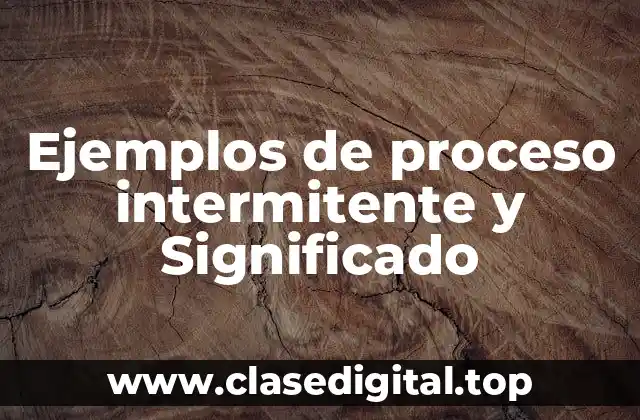 Ejemplos de proceso intermitente