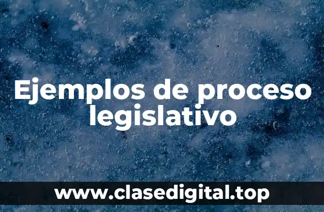 Ejemplos de proceso legislativo