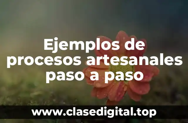 Ejemplos de procesos artesanales paso a paso