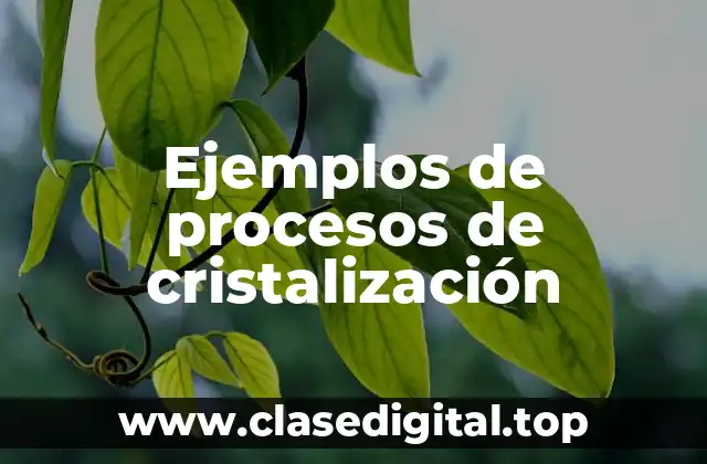Ejemplos de procesos de cristalización