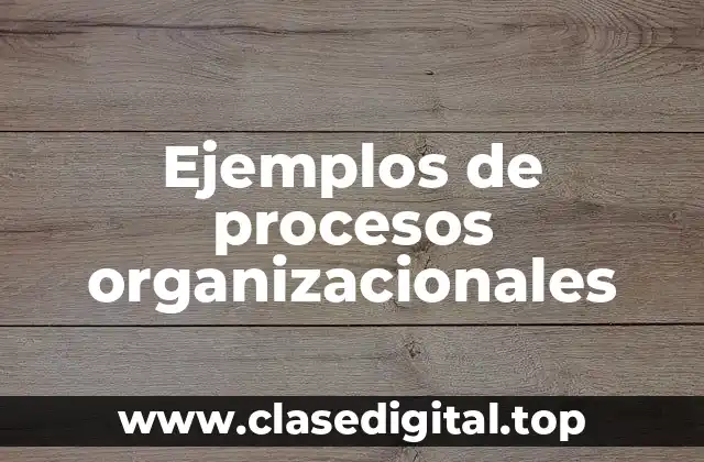Ejemplos de procesos organizacionales