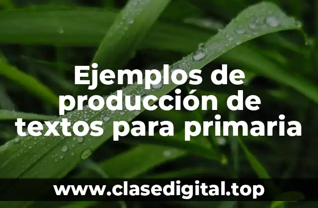 Ejemplos de producción de textos para primaria