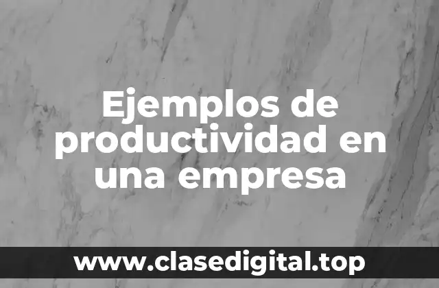 Ejemplos de productividad en una empresa