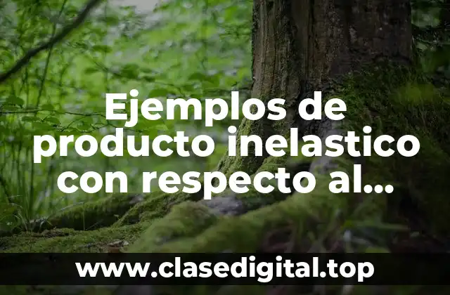 Ejemplos de producto inelastico con respecto al precio
