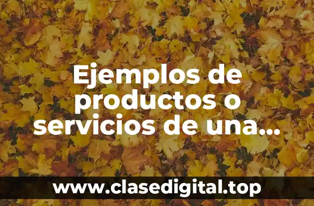 Ejemplos de productos o servicios de una empresa