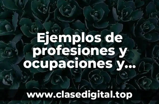 Ejemplos de profesiones y ocupaciones y Significado