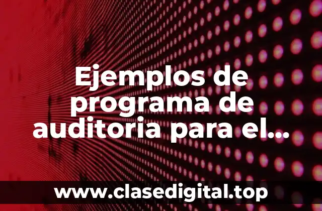 Ejemplos de programa de auditoria para el ciclo de ingresos