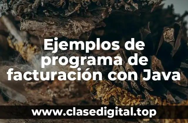 Ejemplos de programa de facturación con Java