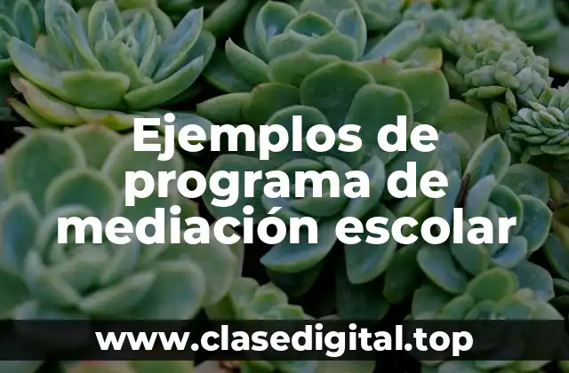 Ejemplos de programa de mediación escolar