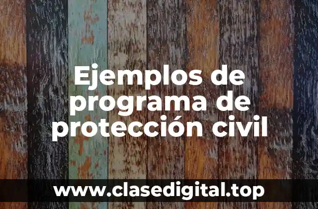Ejemplos de programas de protección civil