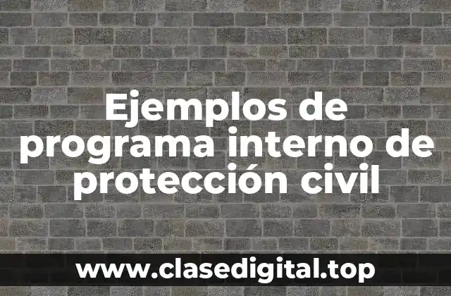 Ejemplos de programa interno de protección civil