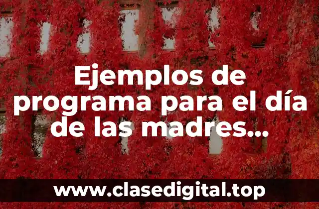 Ejemplos de programa para el día de las madres completo