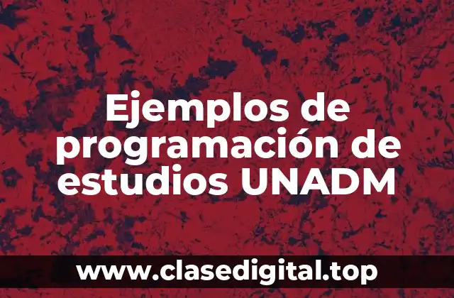 Ejemplos de programación de estudios UNADM