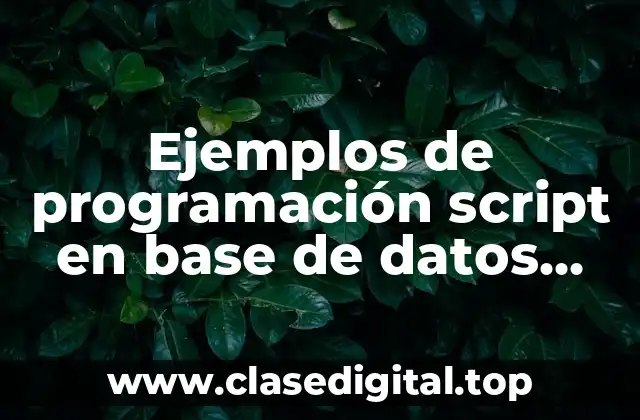 Ejemplos de programación script en base de datos SQL Server
