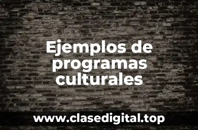 Ejemplos de programas culturales