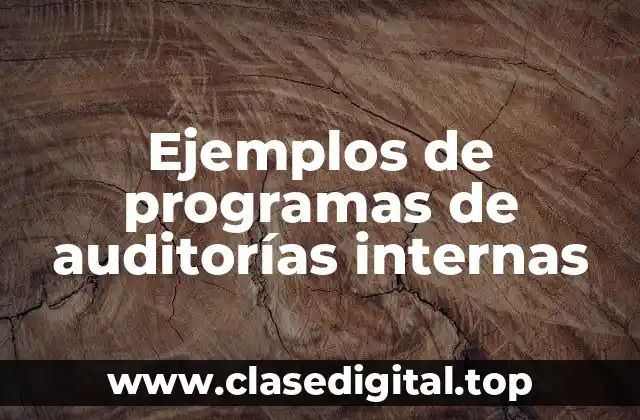 Ejemplos de programas de auditorías internas