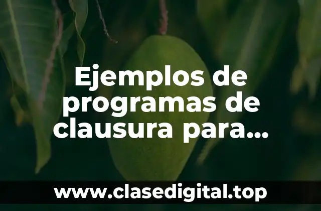 Ejemplos de programas de clausura para primaria