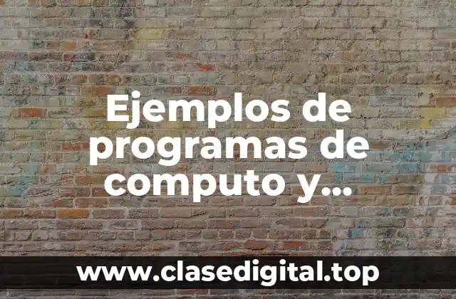 Ejemplos de programas de computo y Significado