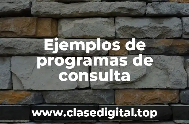 Ejemplos de programas de consulta