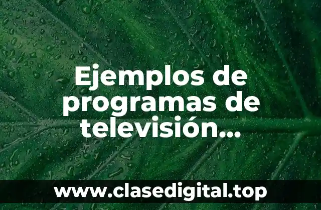 Ejemplos de programas de televisión educativos