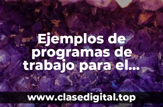 Ejemplos de programas de trabajo para el centro de mezclas