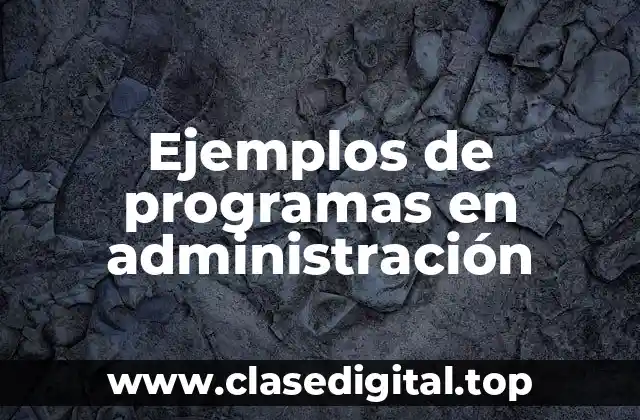 Ejemplos de programas en administración