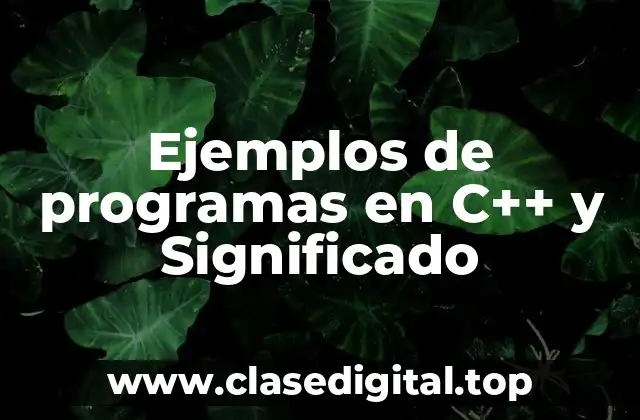 Ejemplos de programas en C++ y Significado