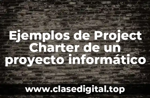 Ejemplos de Project Charter de un proyecto informático