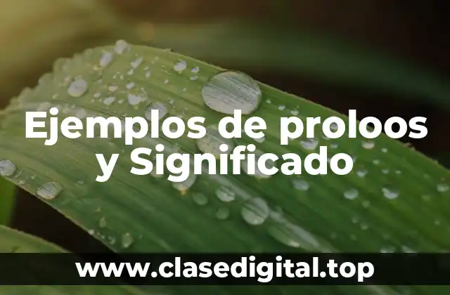 Ejemplos de proloos