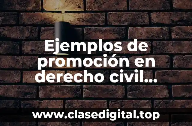Ejemplos de promoción en derecho civil mexicano en el Estado de México y Significado
