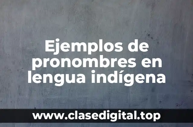 Ejemplos de pronombres en lengua indígena