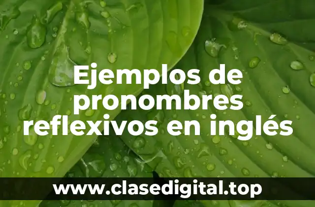 Ejemplos de pronombres reflexivos en inglés
