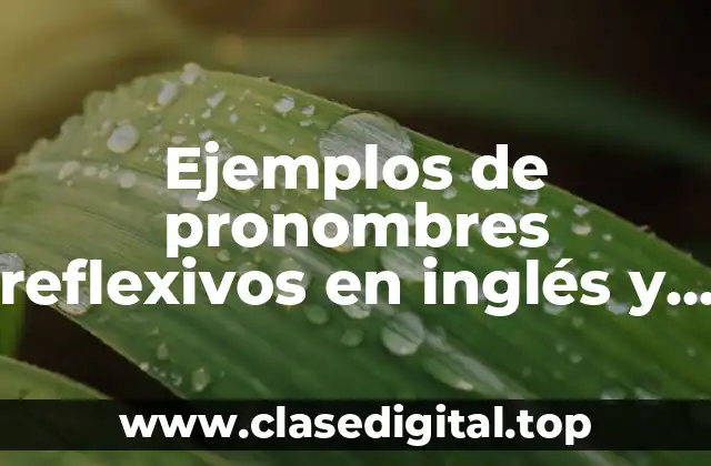 Ejemplos de pronombres reflexivos en inglés y español