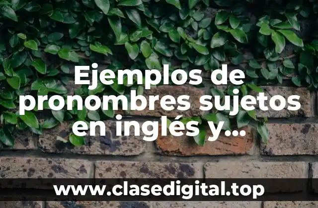 Ejemplos de pronombres sujetos en inglés y Significado