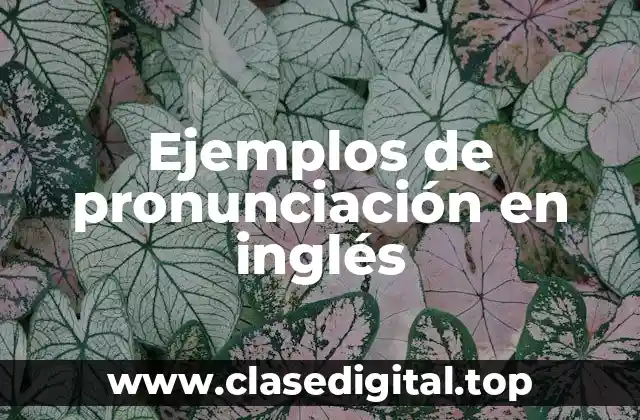 Ejemplos de pronunciación en inglés