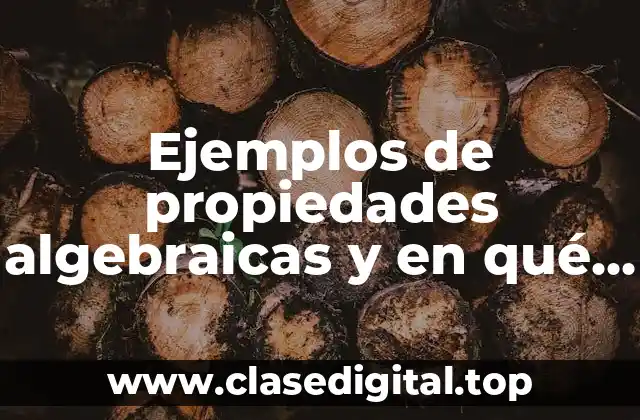 Ejemplos de propiedades algebraicas y en qué consisten
