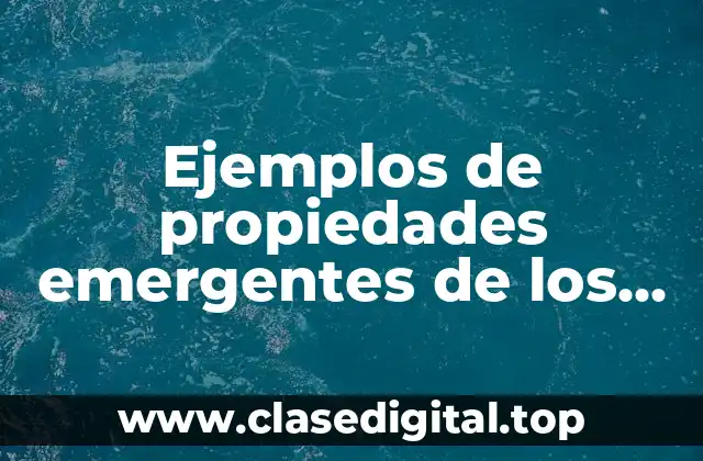 Ejemplos de propiedades emergentes de los animales en la ecología