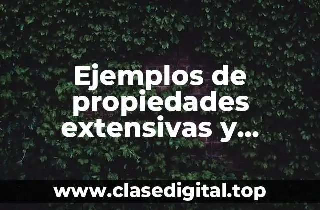 Ejemplos de propiedades extensivas y intensivas de la materia