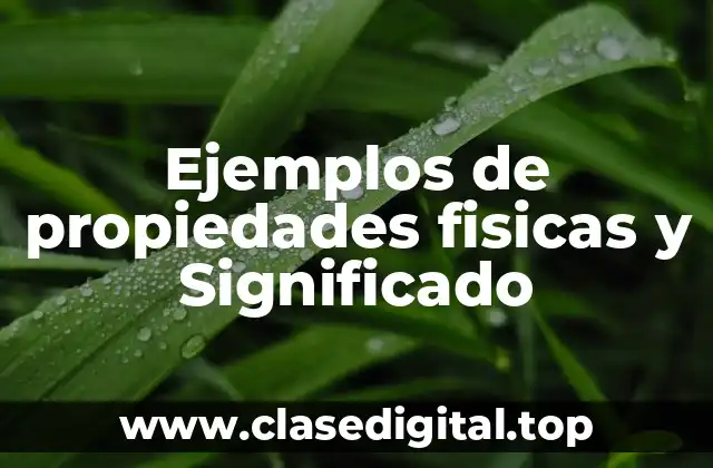 Ejemplos de propiedades fisicas y Significado