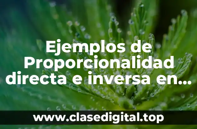 Ejemplos de Proporcionalidad directa e inversa en forma paralela