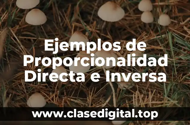 Ejemplos de Proporcionalidad Directa e Inversa