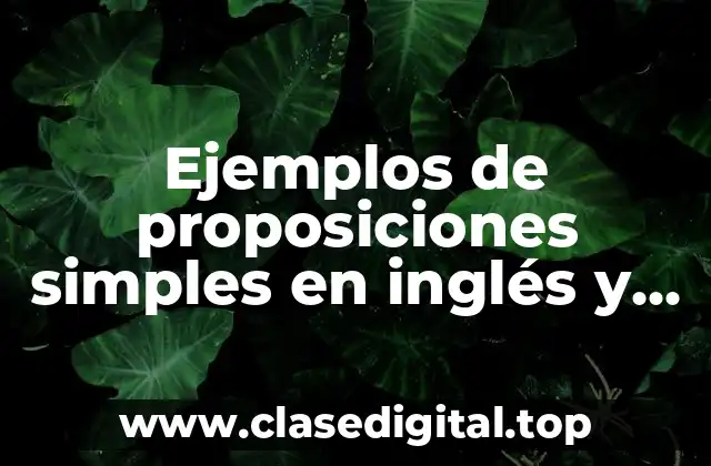 Ejemplos de proposiciones simples en inglés y Significado