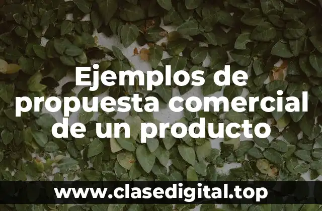 Ejemplos de propuesta comercial de un producto