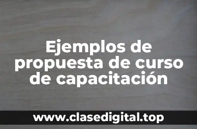 Ejemplos de propuesta de curso de capacitación