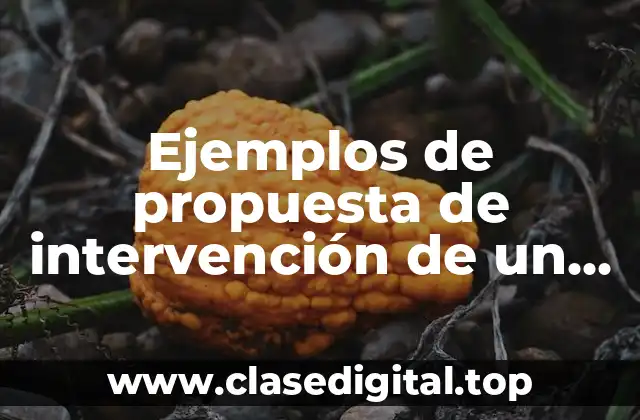 Ejemplos de propuesta de intervención de un proyecto